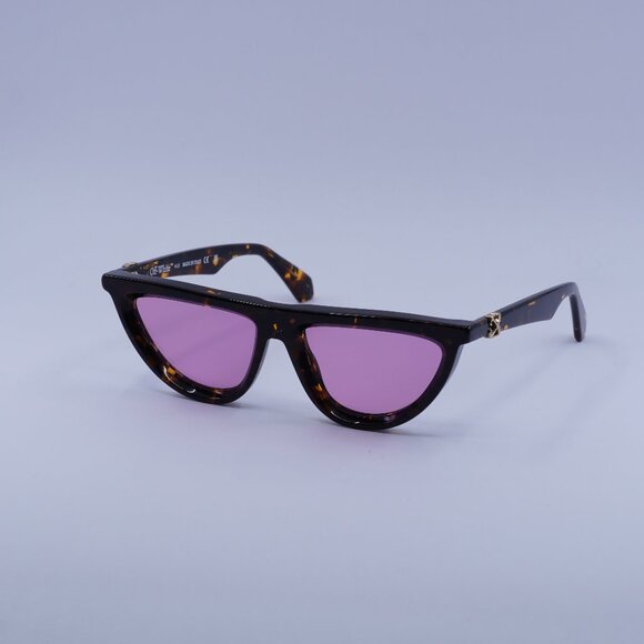 Off-White OERI13V JASPER 6030 Sunglasses Havana Geometric Frame, Pink Lenses - Picture 1 of 9
